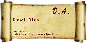Daczi Alex névjegykártya