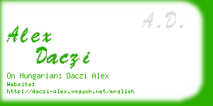 alex daczi business card